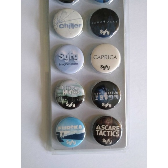 SyFy Set 10 Pinback Buttons Badges Ghost Hunters Chiller Eureka Stargate Caprica - Picture 4 of 7
